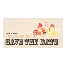 Farm Wedding Chickens Save the Date Announcement