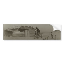 Farmer and Sons Walking in a Dust Storm Bumper Sticker