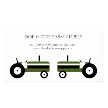 Farmer Farm Supply Agriculture Green Tractor Business Cards