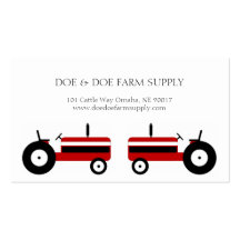 Farmer Farm Supply Agriculture Red Tractor Business Card