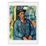 Farmer In Blue Overalls By Paul Cezanne cards