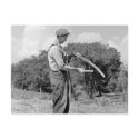 Farmer Sharpening a Scythe, 1930s postcards