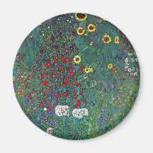 Farmergarden Sunflower, Klimt, Vintage Flowers Fridge Magnets