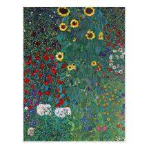 Farmergarden Sunflower, Klimt, Vintage Flowers Post Card