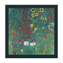 Farmergarden with Sunflower by Gustav Klimt Gallery Wrap Canvas