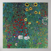 Farmergarden with Sunflower by Gustav Klimt Posters