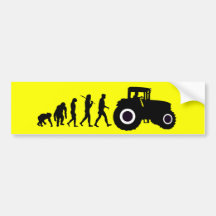 Farmers Evolution of Farming Farm Tractor Drivers Bumper Sticker