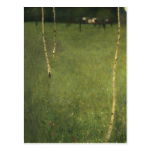 Farmhouse with Birch Trees, 1900 Postcards