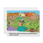 FARMING CARTOON HUMOR ABOUT BROWN SWISS CATTLE invitations