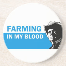 Farming in my blood, gift for a farmer or rancher coasters