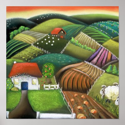 Farming in the Wairarapas Print by Elana_Greeff