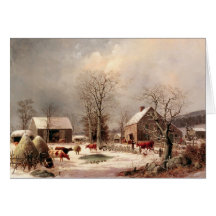 Farmyard in Winter Card