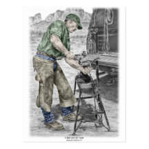 Farrier Blacksmith Making Horseshoe Post Card
