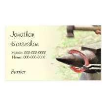 Farrier hot horseshoe business card