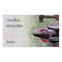 Farrier hot horseshoe business card