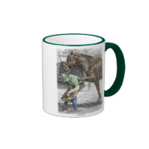 Farrier Rasping Hoof and Trimming Horse Large Mug