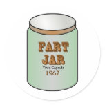 Fart Jar Time Capsule 1962 Round Stickers