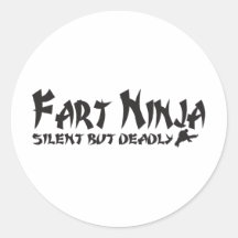 FART NINJA ROUND STICKER