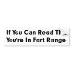 Fart Range bumper stickers