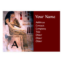 FASHION & BEAUTY OF ANTIQUE EGYPT MONOGRAM red Business Card Template
