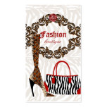 Fashion Business Card Handbag Boot Leather Zebra 2