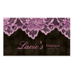Fashion Business Card Lace Pink Brown Leather business cards