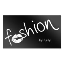 Fashion Business Card Lips Black White