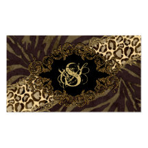Fashion Business Cards Animal Zebra Suede Leopard