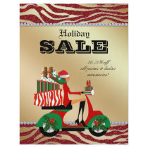 Fashion Christmas Sale Flyer Scooter Woman Brown