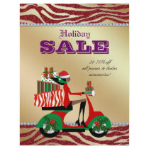 Fashion Christmas Sale Flyer Scooter Woman Ethnic