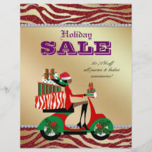Fashion Christmas Sale Flyer Scooter Woman Ethnic