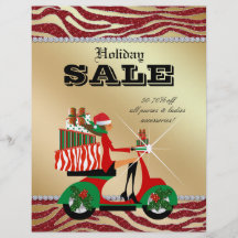 Fashion Christmas Sale Flyer Scooter Woman Shiny