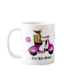 Fashion Coffee Mug Scooter Woman Pink Leopard
