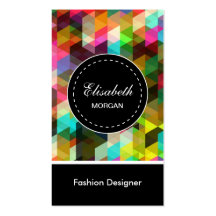 Fashion Designer- Colorful Mosaic Pattern Business Cards