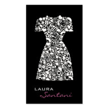 Fashion Designer Modern Black Business Cards