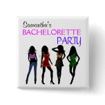 Fashion Divas Bachelorette Party Square Buttons