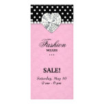 Fashion Dots Jewels Pearl Heart Lace Pink rack cards