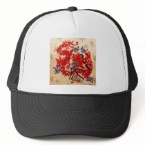 Fashion Fabric - Native Embroidery on Satin Silk Trucker Hats
