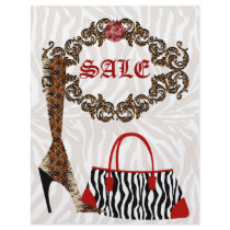 Fashion Flyer Leather Boot Zebra Handbag