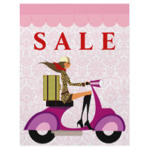 Fashion Flyer Scooter Woman Pink Damask