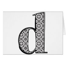 Fashion font, Letter d Card