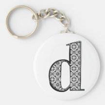 Fashion font, Letter d Keychains