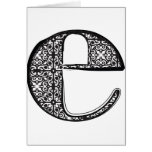 Fashion font, Letter e Card