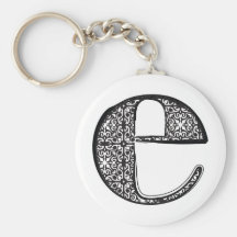 Fashion font, Letter e Keychain
