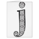 Fashion font, Letter j Card