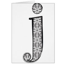 Fashion font, Letter j Card