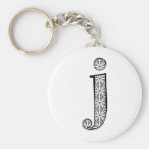 Fashion font, Letter j Keychain