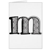 Fashion font, Letter m Cards