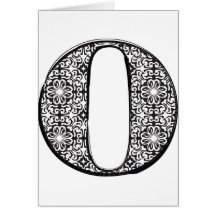 Fashion font, Letter o Greeting Cards