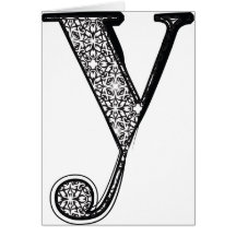 Fashion font, Letter y Greeting Card